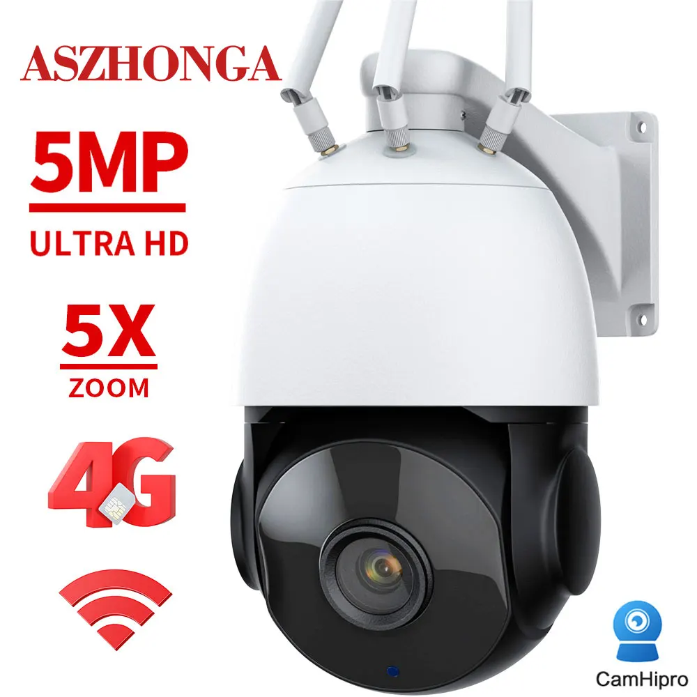 3G 4G SIM Card Camera WIFI 5MP Security Dome IP Wireless 5X Optical Zoom CCTV Surveillance Cam HD IR Night Vision CamHipro APP