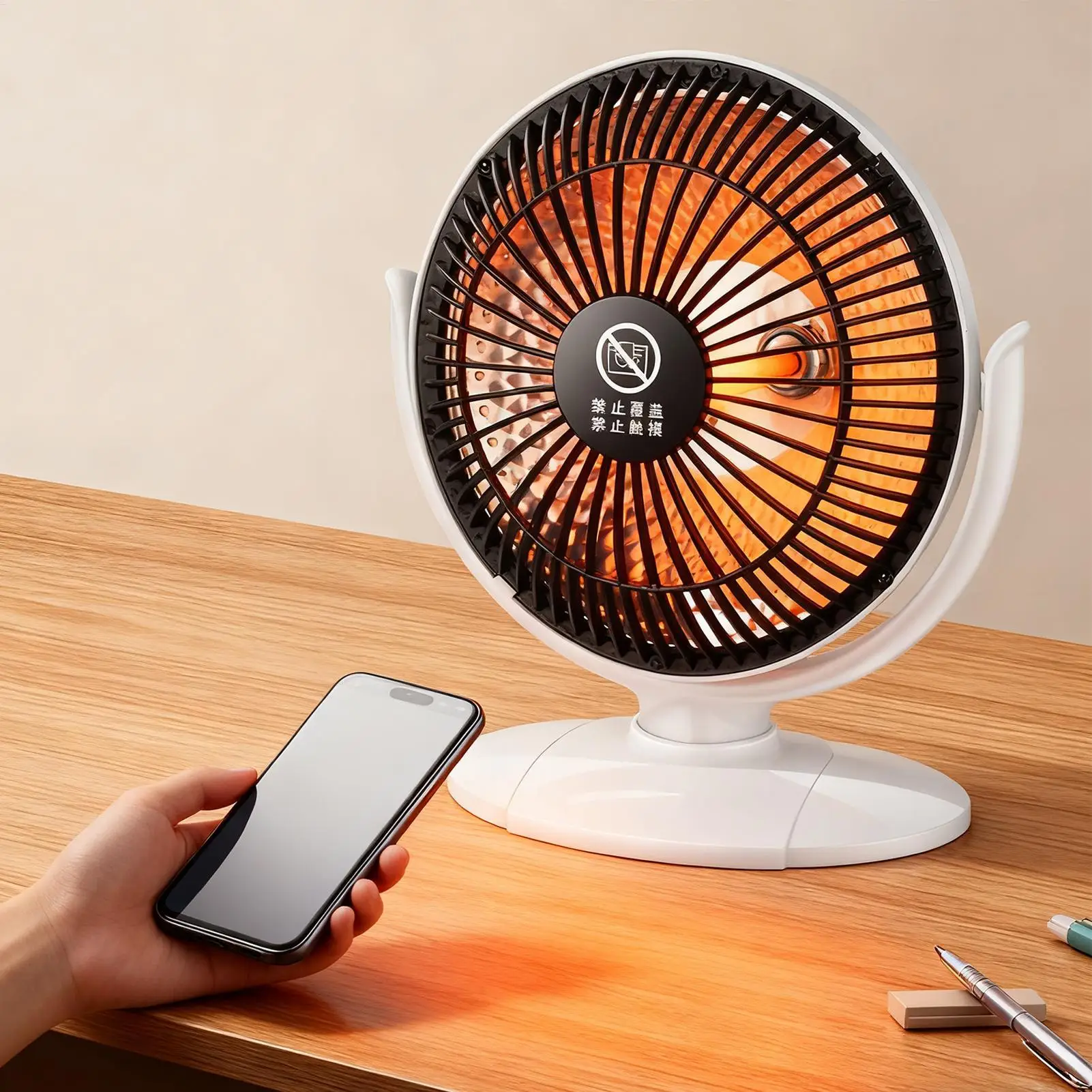 Portable 200W Small Heater 6-inch Dumping Shutdown Electric Heater Fast Heating Heater Winter Office Hand Foot Warmer Machine