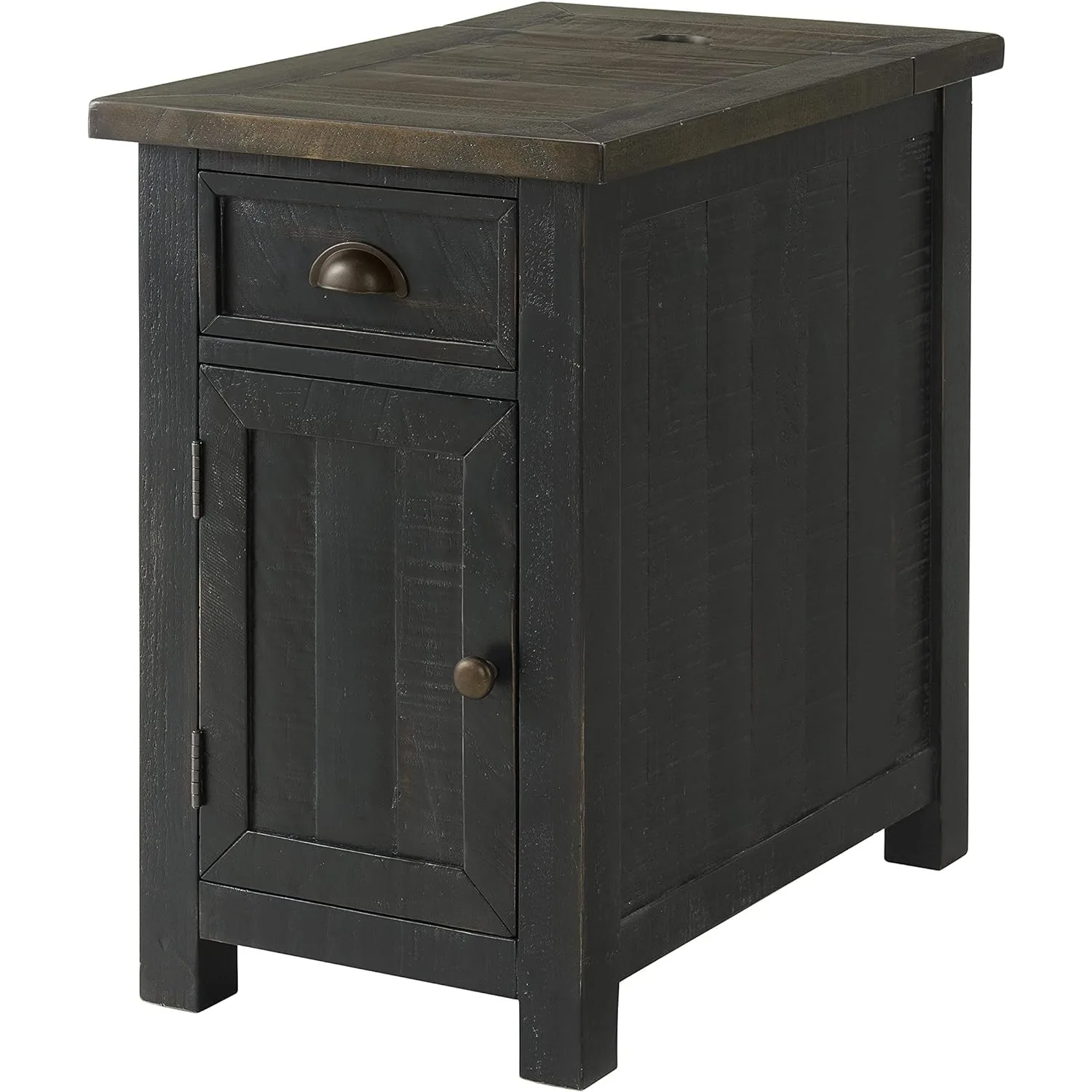 Martin Svensson Home Chairside Table, Black with Brown Top