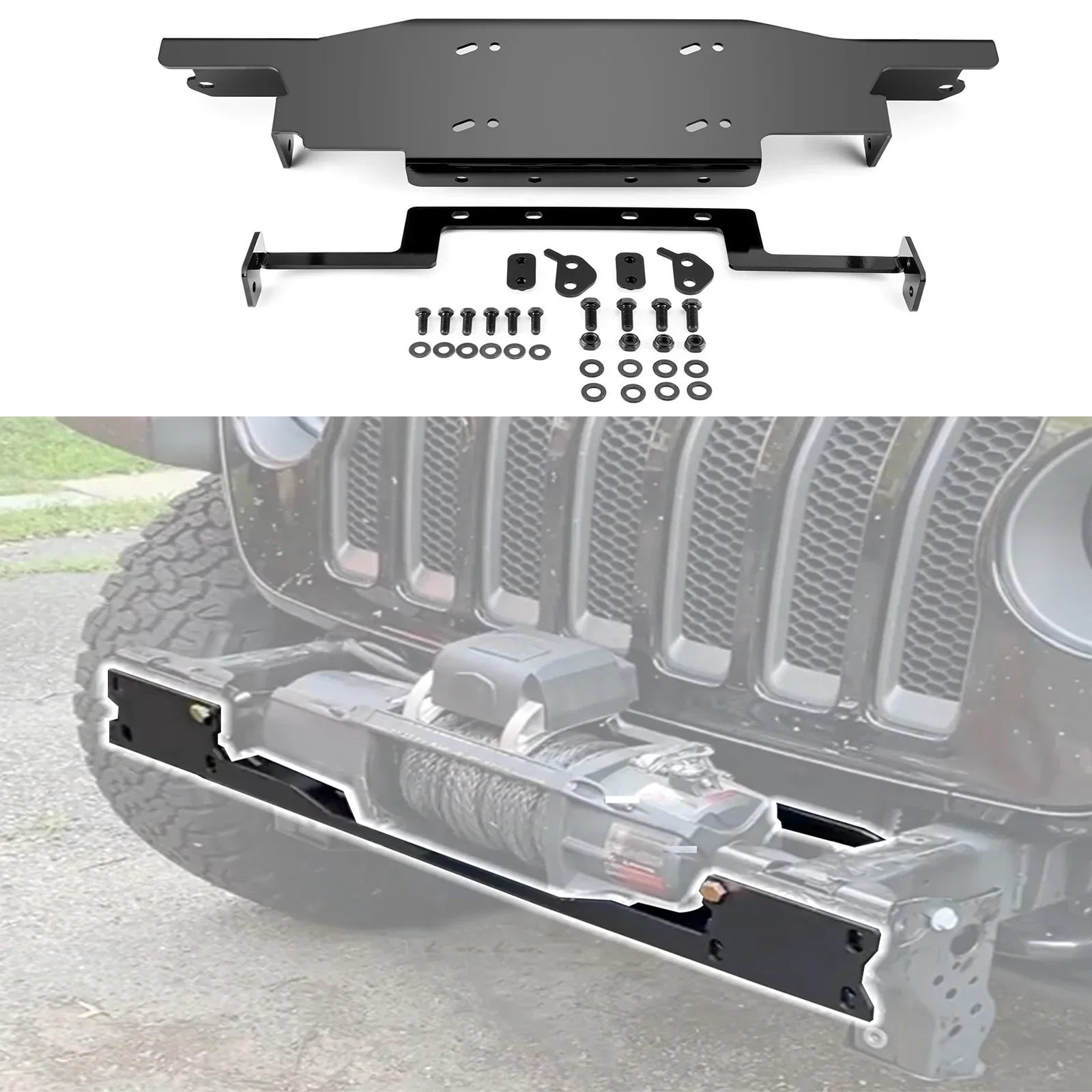

Сверхмощная пластина для лебедки бампера для Jeep Wrangler JL & Gladiator 2018 фунтов