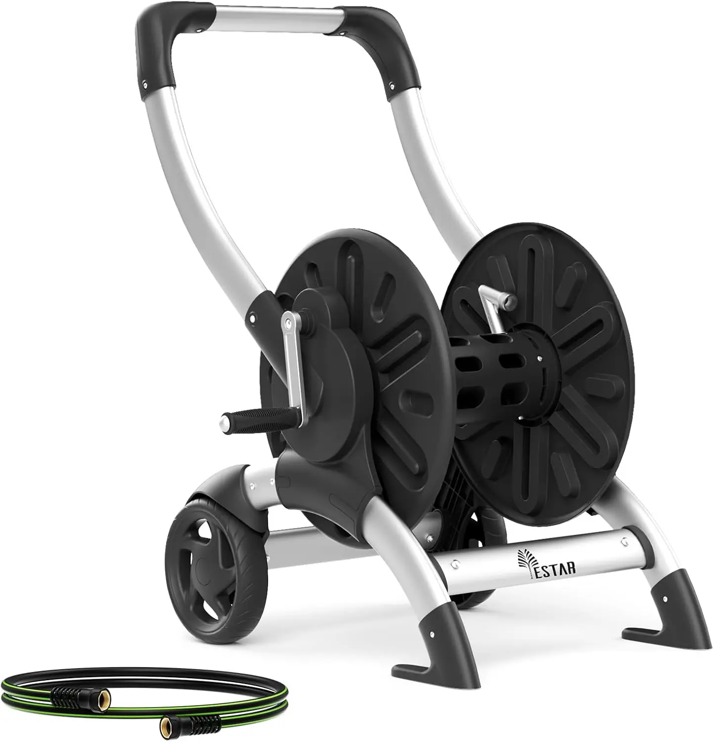 Upgrade Hose Reel Cart, Holds 200 Feet of 5/8