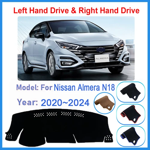 Imagen 2 del producto Cubierta del salpicadero del coche para Nissan Almera N18 Versa Sunny 2020 ~ 2024, alfombrilla para salpicadero, alfombra parasol, pegatina protectora Anti-UV, accesorios