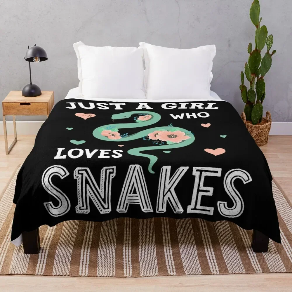 

Just A Girl Who Loves Snakes Women Snake Lover Gift Throw Blanket Faux Fur Soft Warm Blanket for Bed