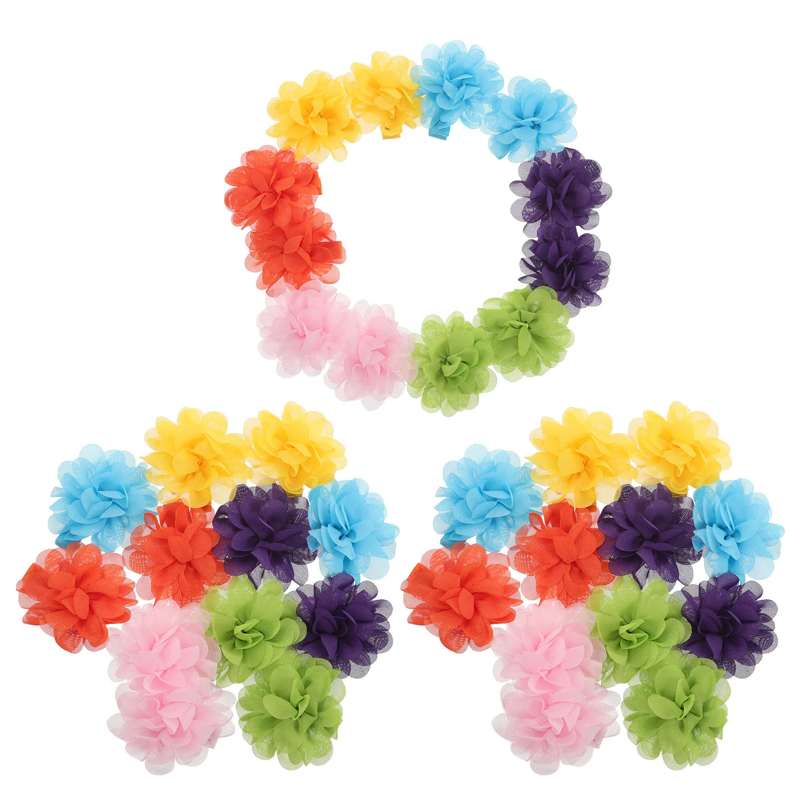 

30 PCS Pet Decorative Collar Cat Puppy Party Hairclips Dogs Bows Chiffon Flower Accessories Issue Card Barrettes