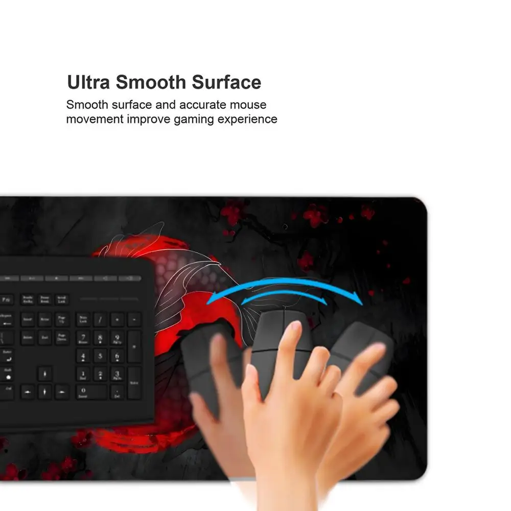 Fish XXL Lock Edge Mousepad Koi Taichi Neutral Large Gaming Desk Mat Keyboard Mats Mouse Mat Beast Desk Pad For Gift Mouse Pad