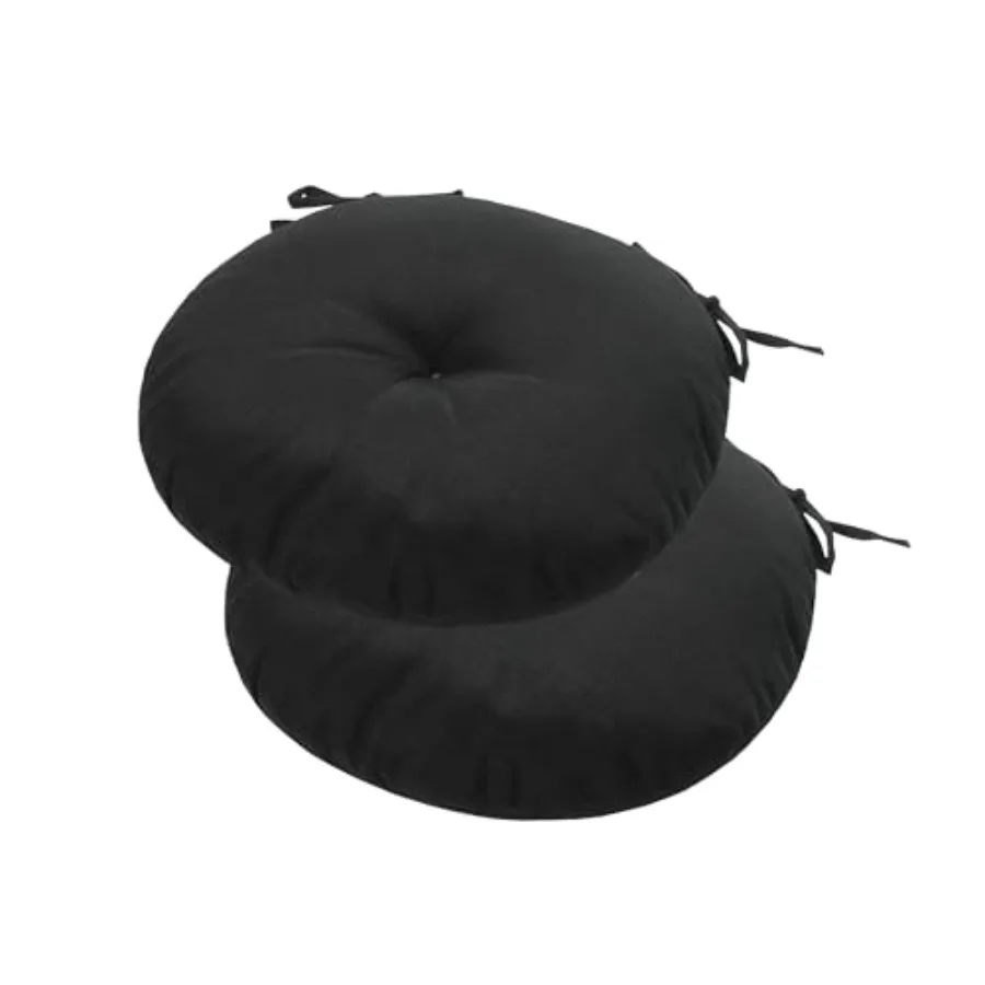 

Bistro Chair Cushions 15 inch, Set of 2, Tufted Round Chair Cushions with Ties, 15"x15"x4", Water Resistant Round Seat Cushion