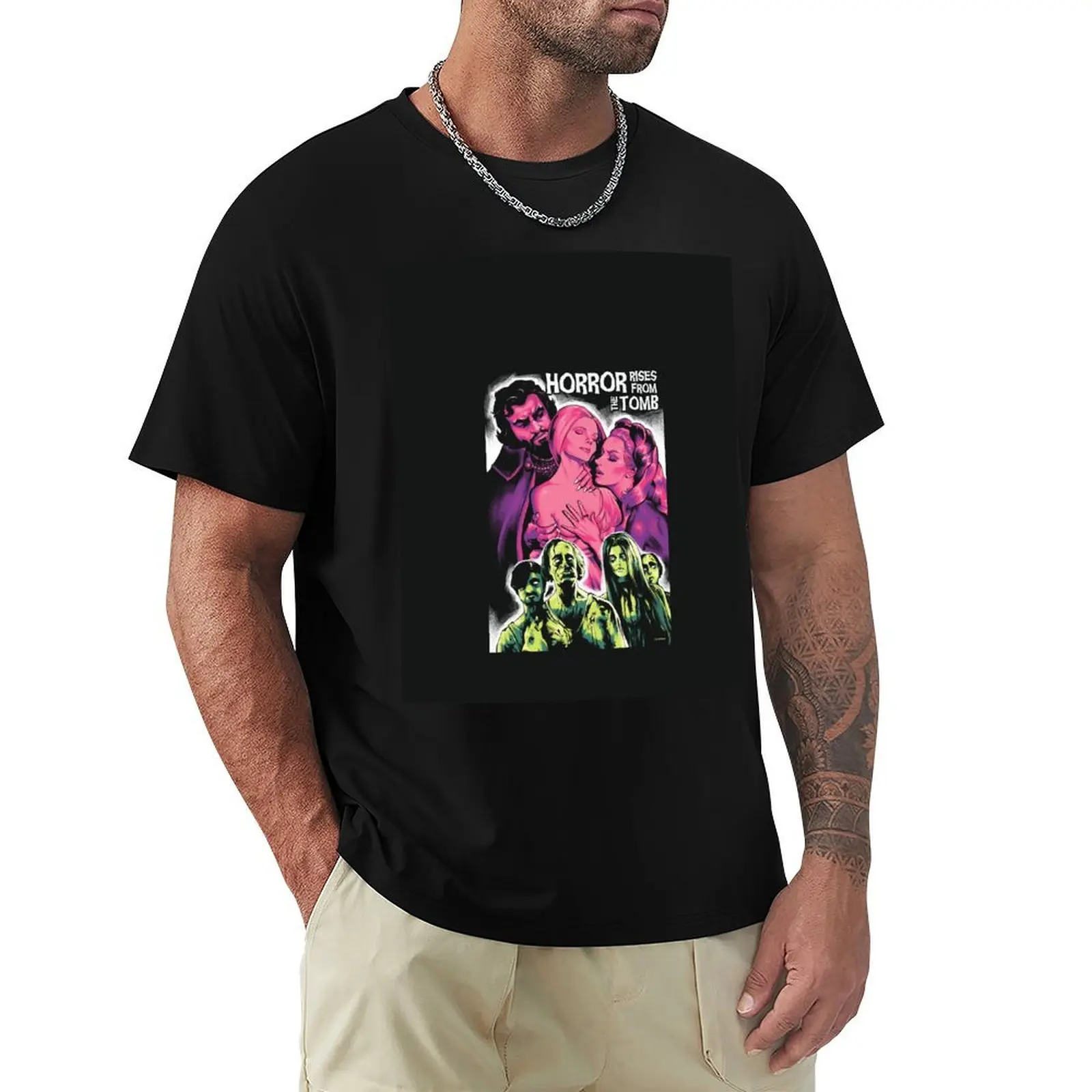 Horror Rises from the Tomb Movie Art T-Shirt t shirts for man pack cotton T-Shirt