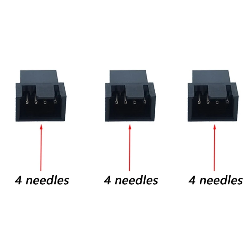 4-Pin Splitter Cable 4 Pin 1 to 3 Way PWM Fan Splitter Cable Sleeve Extension Cable Extension Fan Connector Power Cord