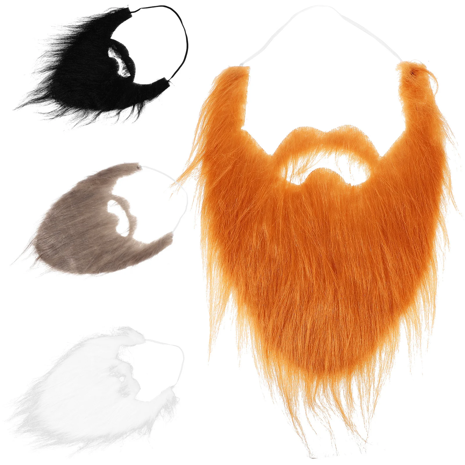 Juego de barba de Papá Noel, 4 Uds., ligero, elástico, barbas falsas navideñas, accesorios de fiesta, accesorios de disfraz, Kit de barba de rendimiento