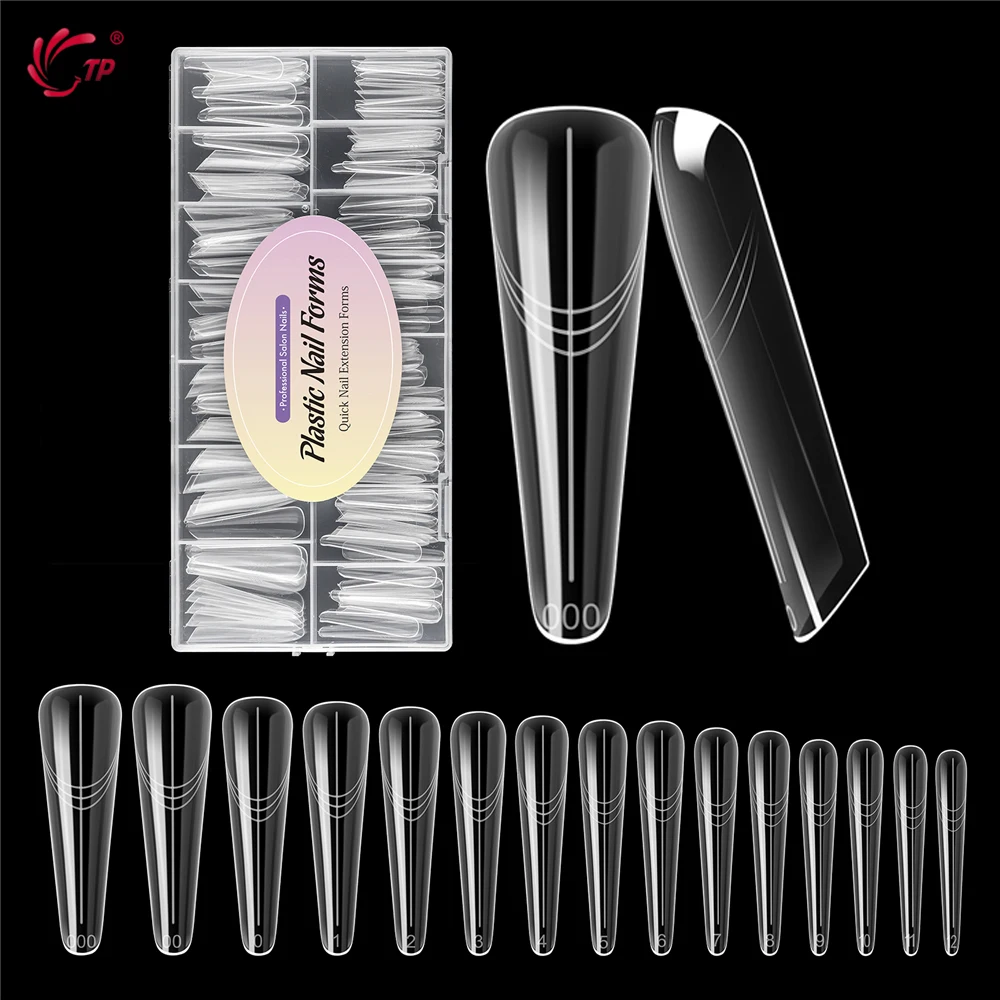 TP 150 pièces Formes doubles pour ongles, capsules d'ongles en amande, moules de construction rapide pour extension d'ongles, moules supérieurs pour gel, manucure en salon, art des ongles