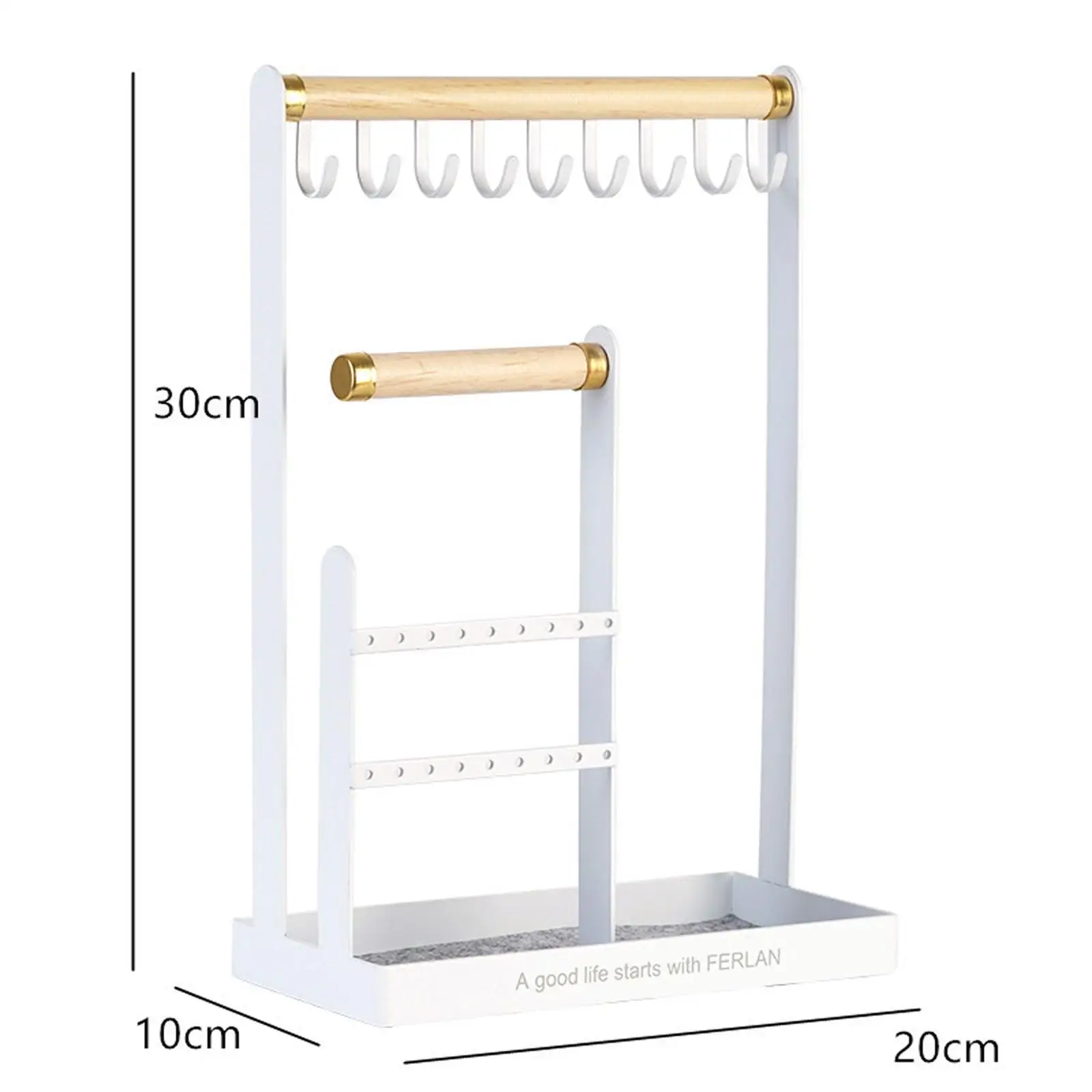 Soporte organizador de joyas con bandeja, almacenamiento grande para brazaletes, collares, tienda