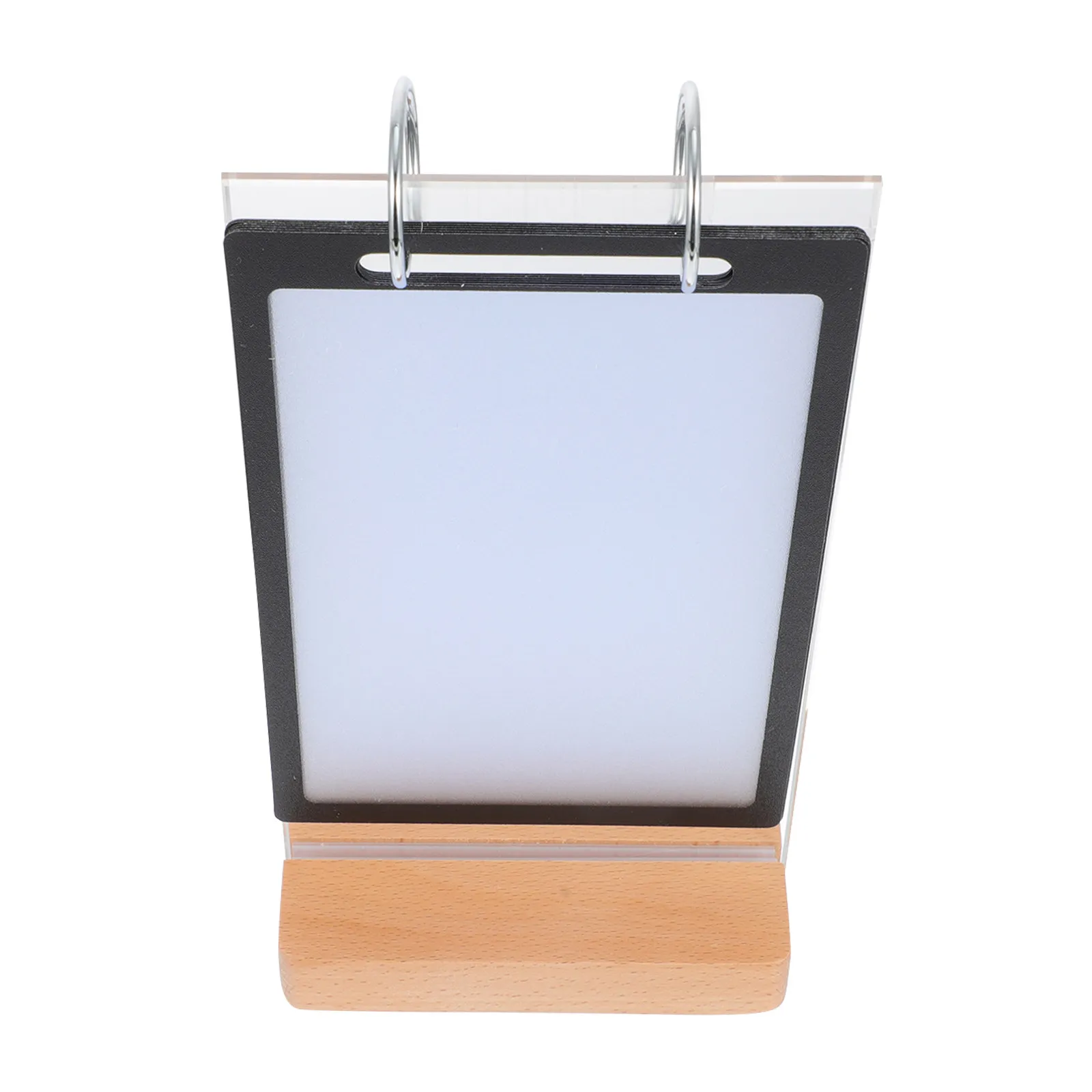 Double Side Clear Desktop Menu Holder Stainless Steel PVC Display Stand Photo Clip Price Label Holder Restaurant Promotion Sign