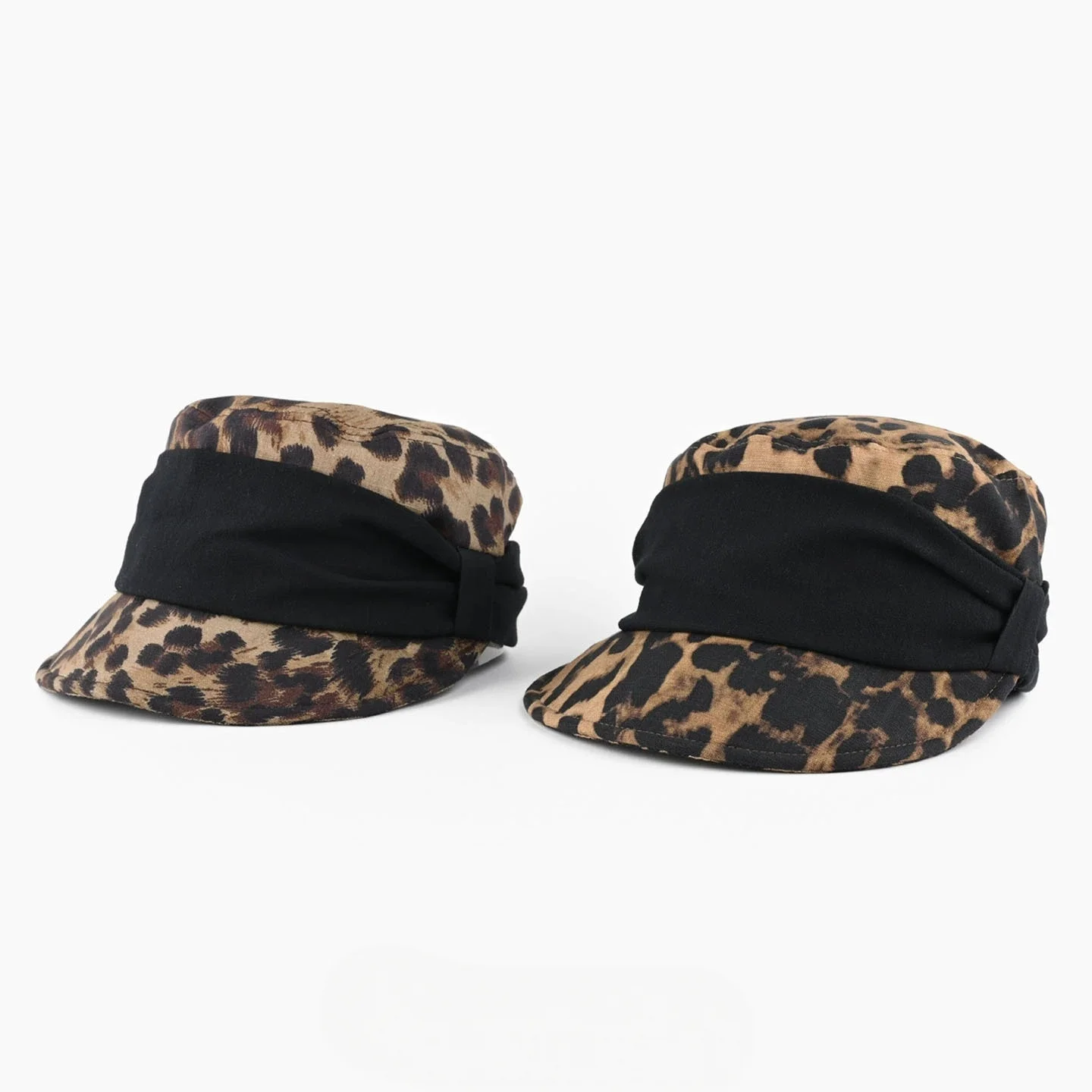 Women's Leopard-Print Flat-Top Hat: New Summer Style, Versatile Sun Hat, Fashionable Equestrian Hat, Trendy Newsboy Cap