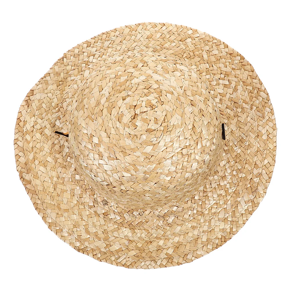 

Соломенная шляпа для малышей, защита от солнца, регулируемая посадка, легкий дышащий тканый дизайн, летний пляж, уличный детский мальчик