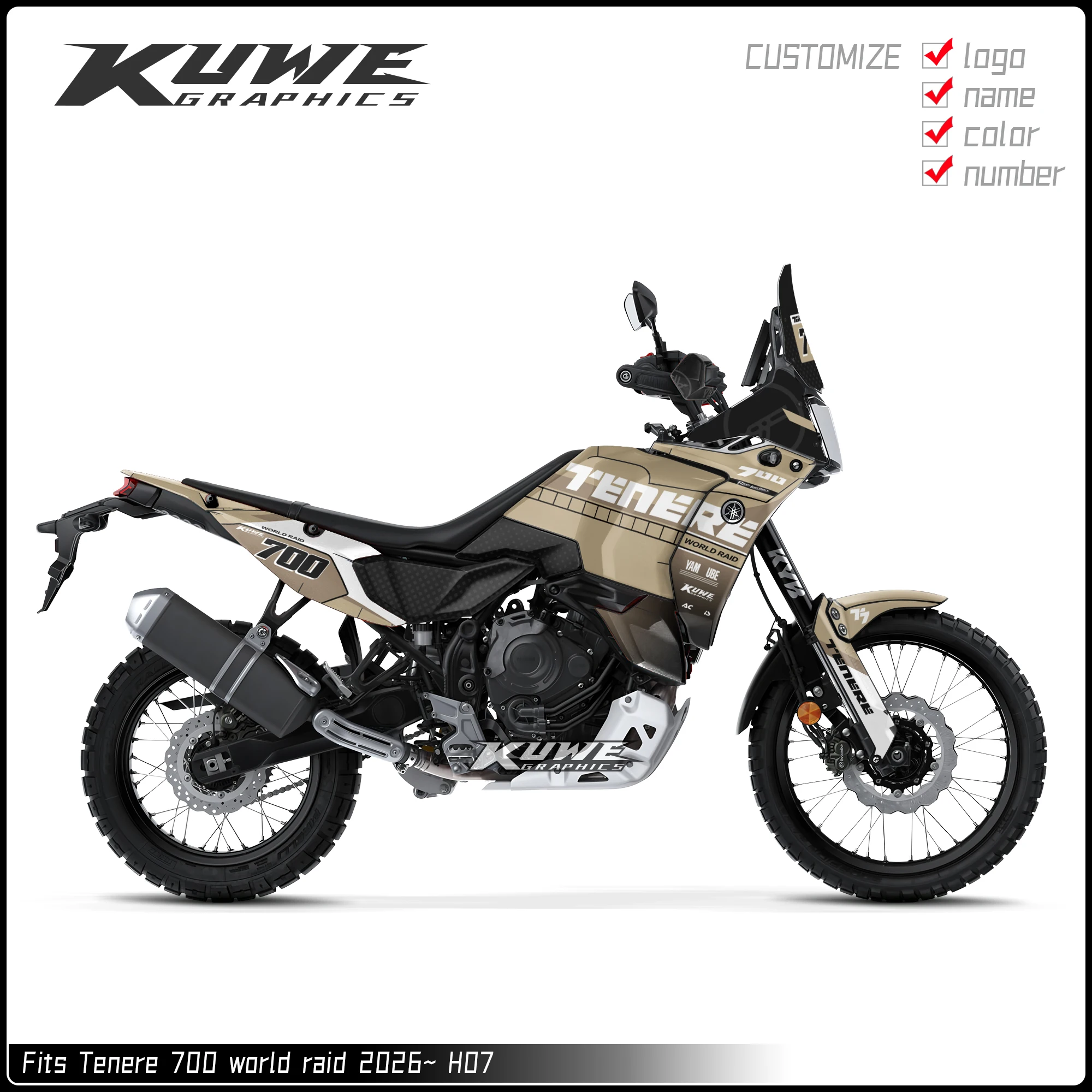 Suitable for Yamaha Tenere 700 World Raid 2026~ Graphics Kit Decals Kit Sticker S7