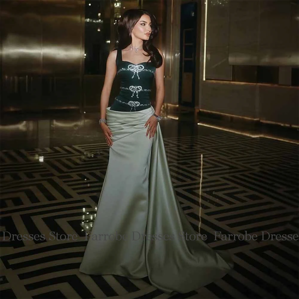 Luxury Evening Dresses 2025 Satin Sheath/Column Birthday Dress Blue Strapless Bows Draped Pleat Special Occasion Dress Long 2025