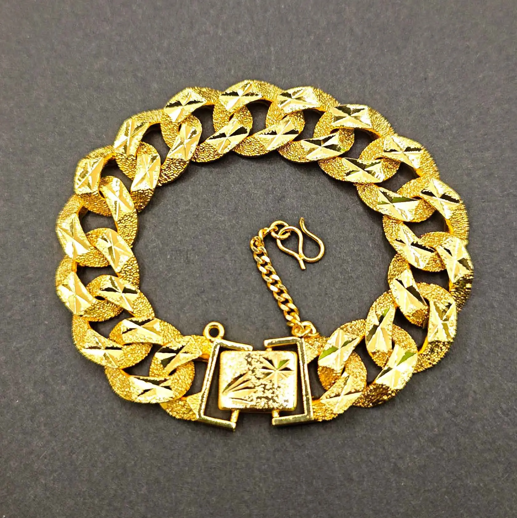 

Роскошный браслет из чистого золота 9999 пробы 24 карата для мужчин и женщин, матовый кубинский браслет, браслет Майами