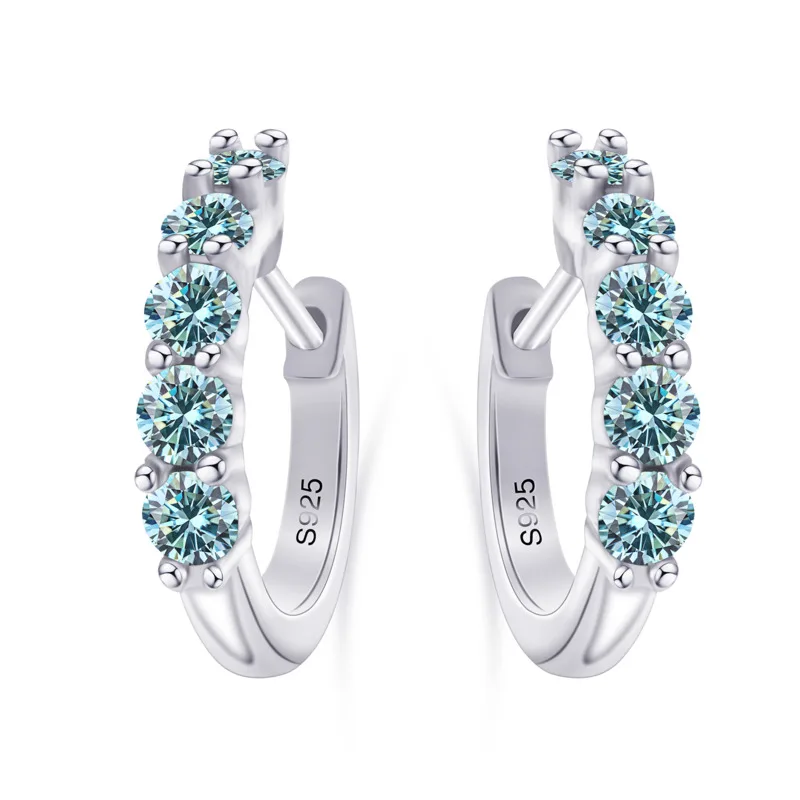 JoyceJelly Ohrstecker aus 925er-Sterlingsilber mit Moissanit-Diamant, 1 CT/2 CT, Rundschliff, Ohrhaken, Damen-Ohrringe, Hochzeit, edler Schmuck – Detail 4