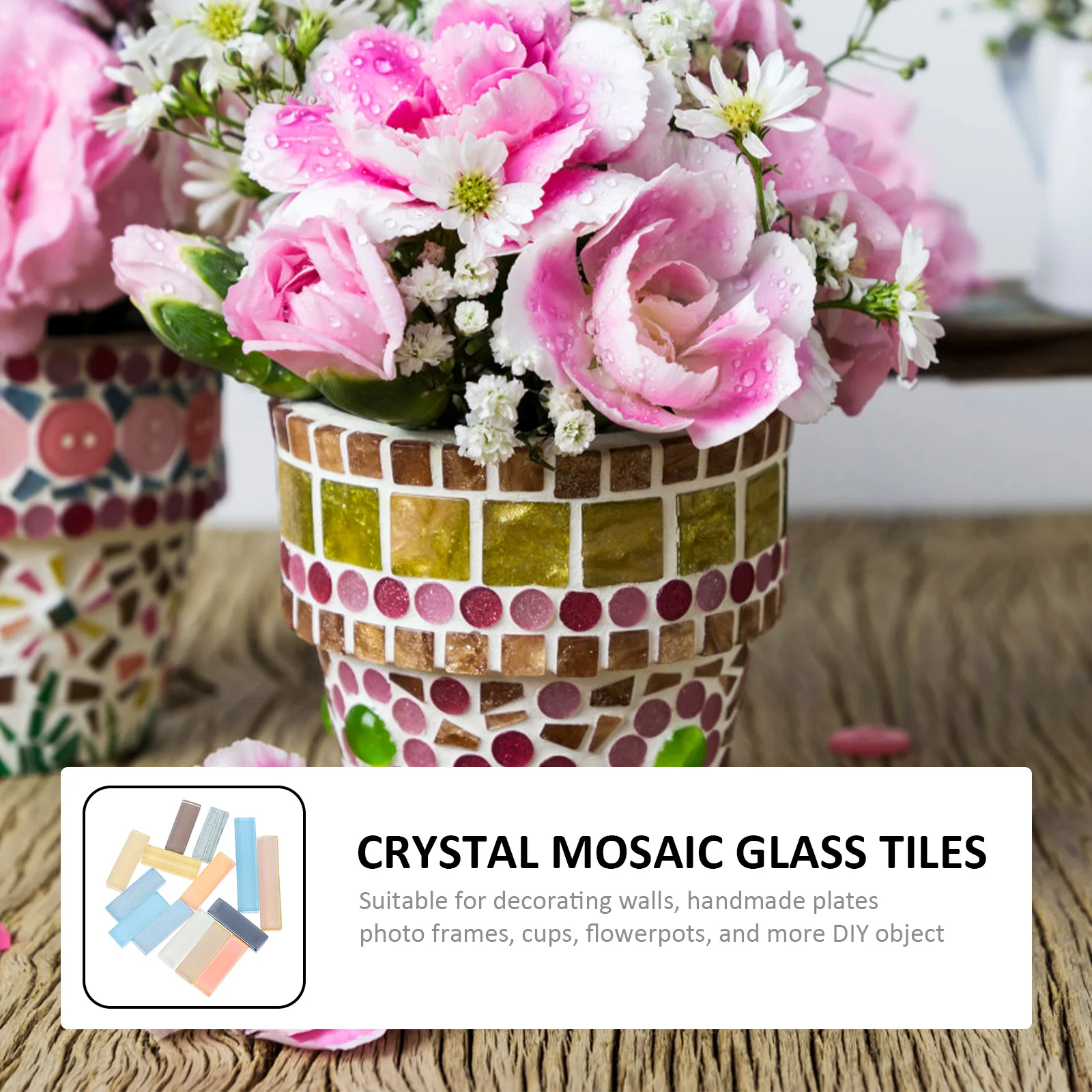 

1 Bag Crystal Mosaic Pieces Strip Shaped Colored Glass Pieces for DIY Decoration Handmade Craft Accessory Crystal Glass Tiles