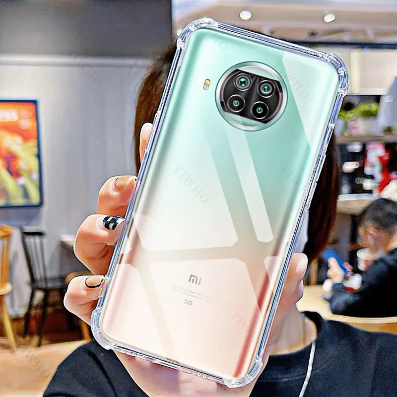 샤오미 미 10T 라이트 5G TPU 투명 휴대폰 소프트 케이스, 샤오미 미 10TLite 5g 6.67 인치 M2007J17G 용 투명 커버 쉘