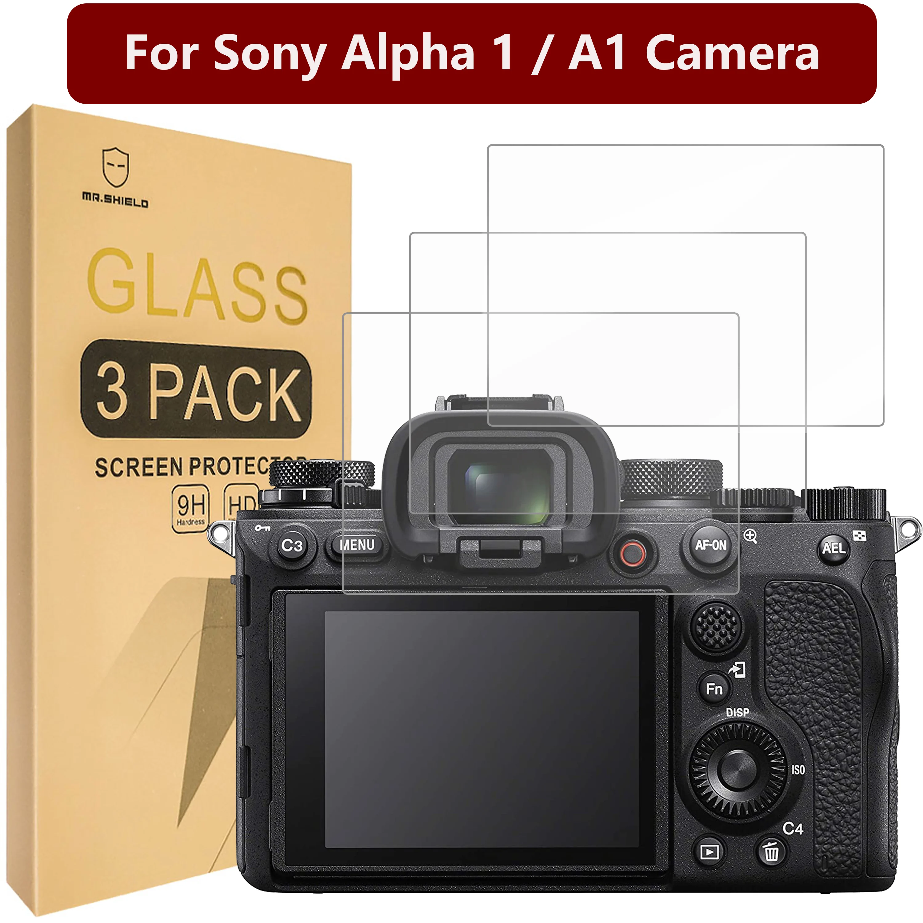 

Mr.Shield [3-Pack] Screen Protector For Sony Alpha 1 / A1 Camera [Tempered Glass] [Japan Glass with 9H Hardness]