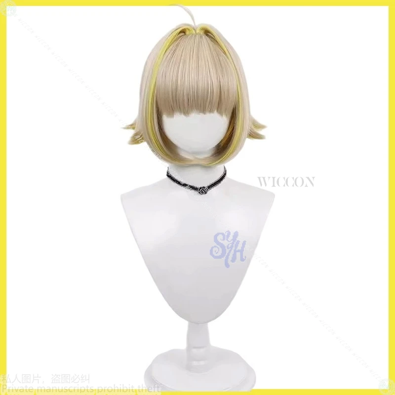 أنيمي لعبة NIKKE آلهة النصر تأثيري Elegg قصيرة الشعر الاصطناعية مقاومة للحرارة الأصفر أبرز الباروكات هالوين كوس
