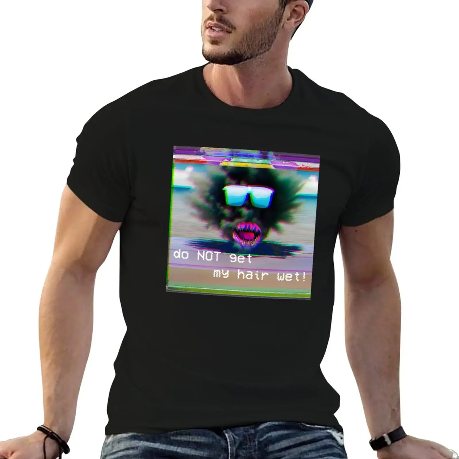 

do NOT get my hair wet! T-Shirt oversized summer clothes plain white t shirts men