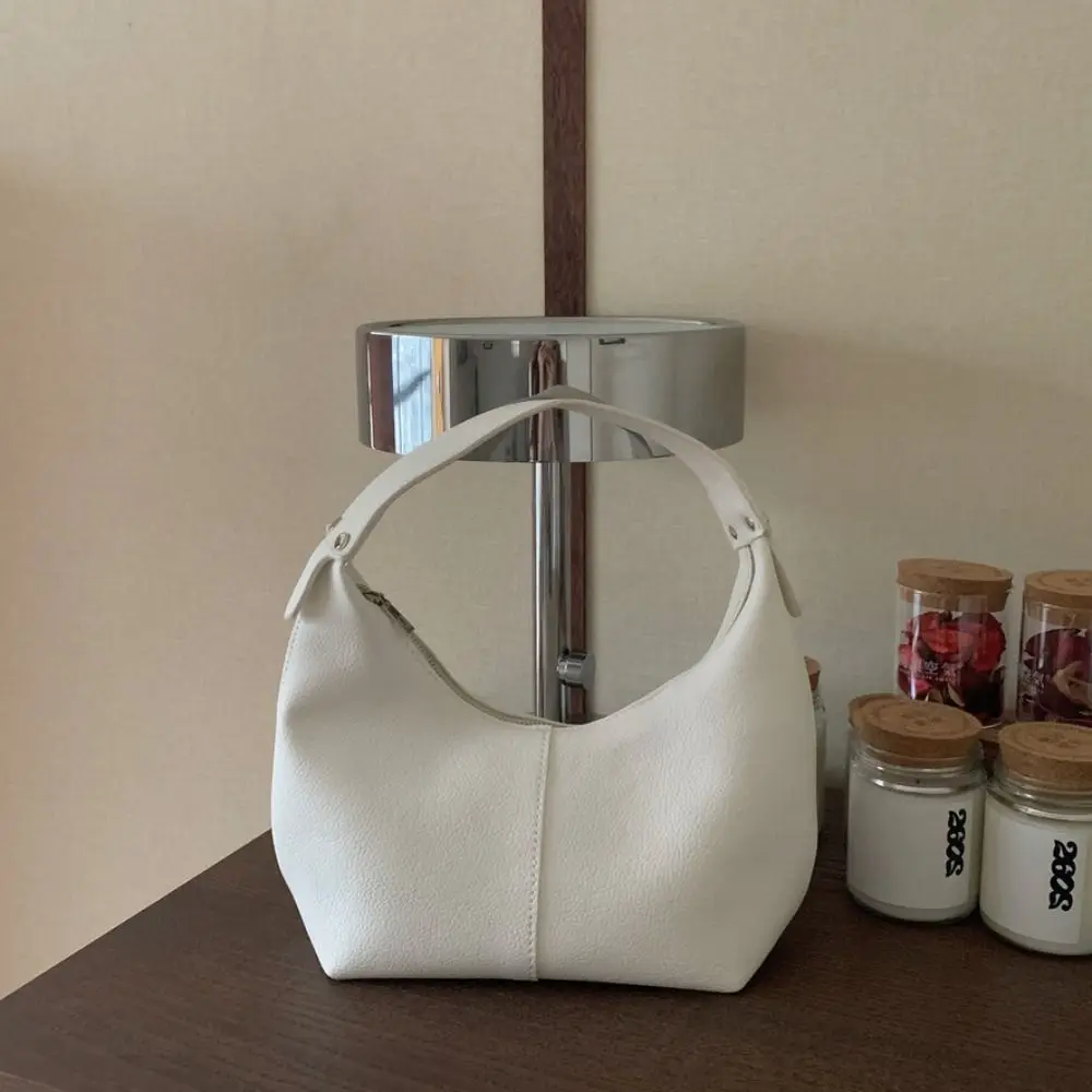 

Elegant Large Capacity PU Hobo Bag Korean Style Handbag Shoulder Bag Fashion Design Solid Color French Style Handbag Travel