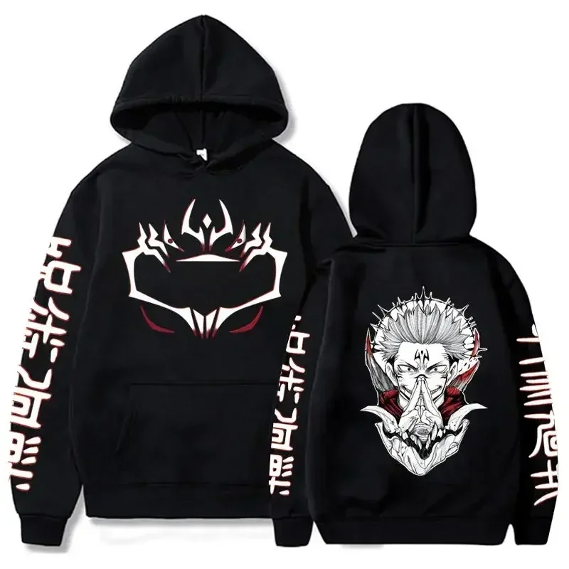 Image of Lustige Jujutsu Kaisen Langarm Casual Hoodies Anime Ryomen Sukuna Gedruckt Männer Frauen Mode Harajuku Sweatshirt Kleidung
