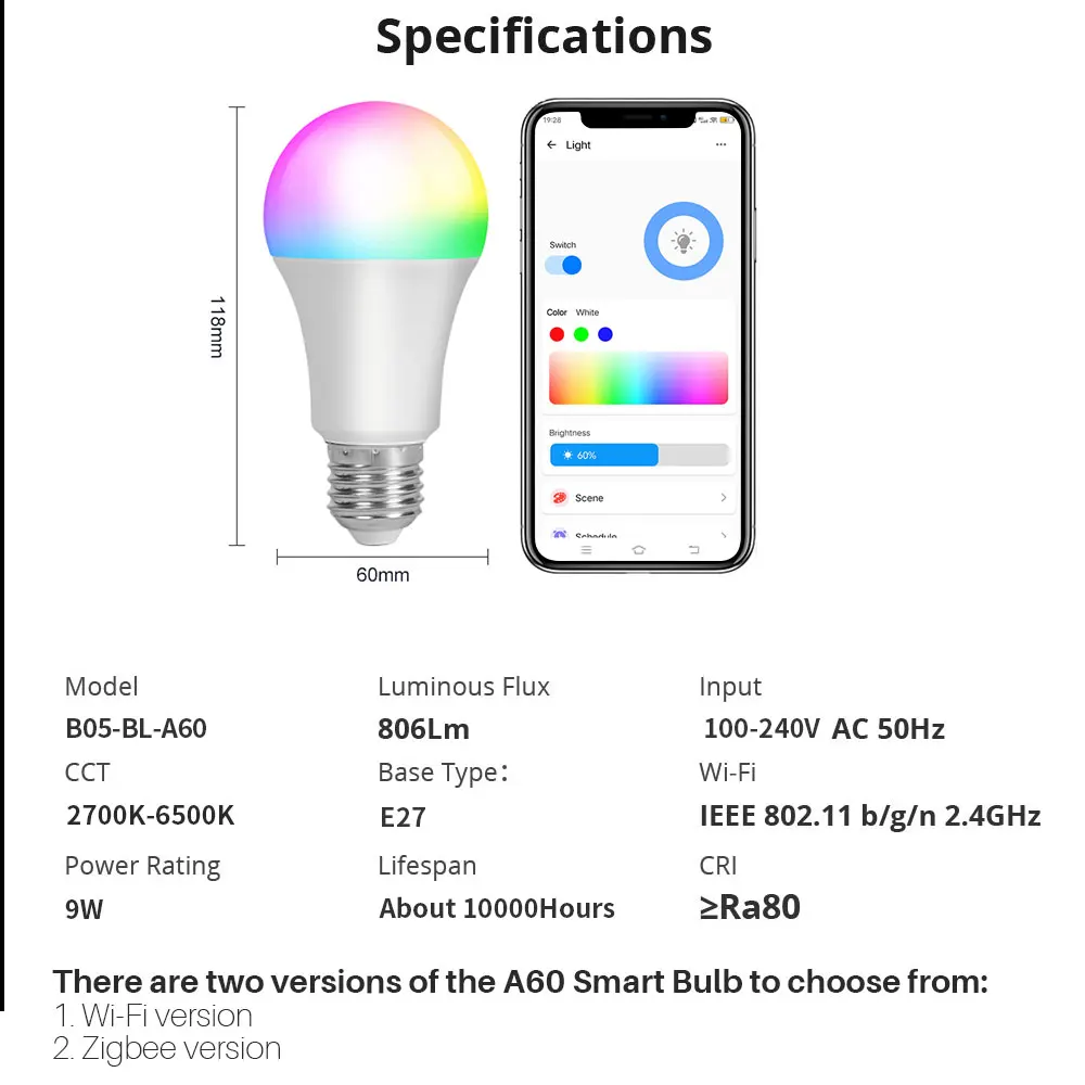 EWeLink LED الذكية واي فاي زيجبي ضوء لمبة E27 RGB C + واط LED مصباح عكس الضوء ماجيك لمبة دعم اليكسا جوجل مساعد أليس