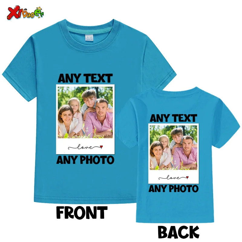 Custom long sleeves Shirt Kids Personalized photo Shirt Children Tshirt name clothing Girl Boy shirt  Toddler logo Design Shirt