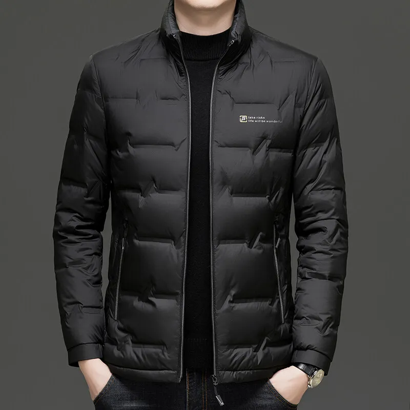 Casual Men's Lightweight Duck Down Jackets 2025 Autumn Winter Outwear Slim Fit Windproof Warm Short Puffer Coats Padded Clothing