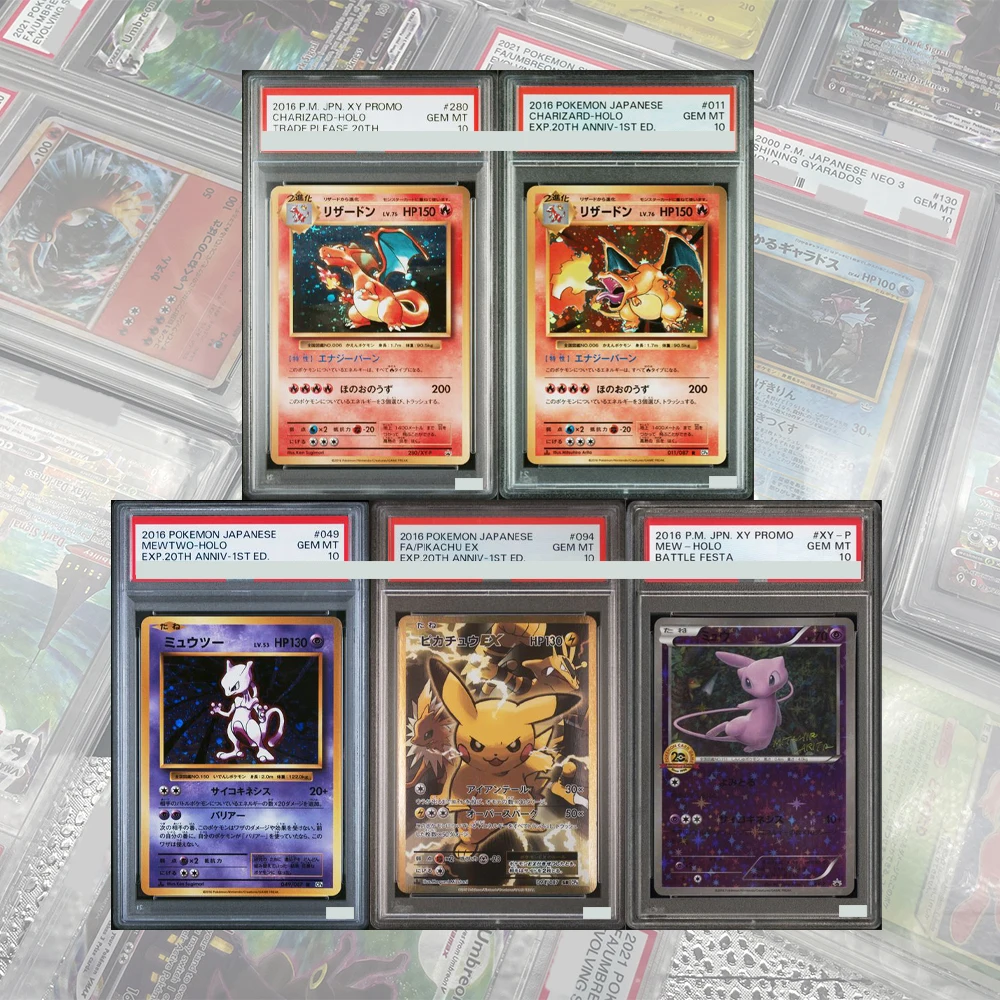 20° ANNIV-1ST ED. SERIE FAI DA TE PROSSY PTCG GRADED CARD COLLEZIONE MEW-HOLO CHARIZARD-HOLO MEWTWO-HOLO CARD GEM MT10 REGALO PER BAMBINI