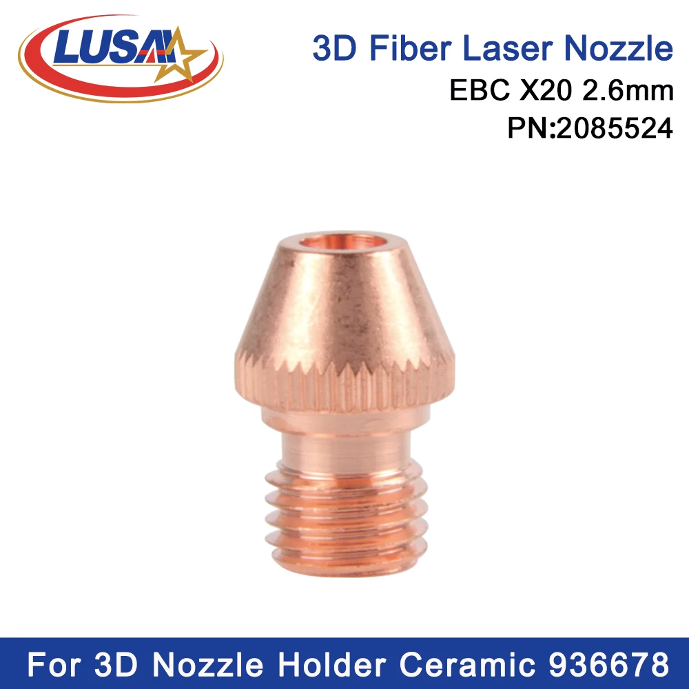 

LUSAI 10Pcs/Lot Laser Nozzle 3D Fiber Laser Nozzle EBC X20 2085524 Thread M6 For 3D Fiber Nozzle Holder Ceramic 936678