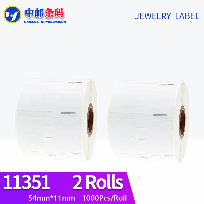 2Rolls Dymo Generic 11351 Jewelry Label Sticker 54mm*11mm 1000Pcs for LW450Turbo Printer