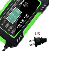 Car Battery Charger Trickle Charger 12V 6A LCD Display Intelligent Fit for Boat RV Motorcycle Fully-Automatic Smart Charger