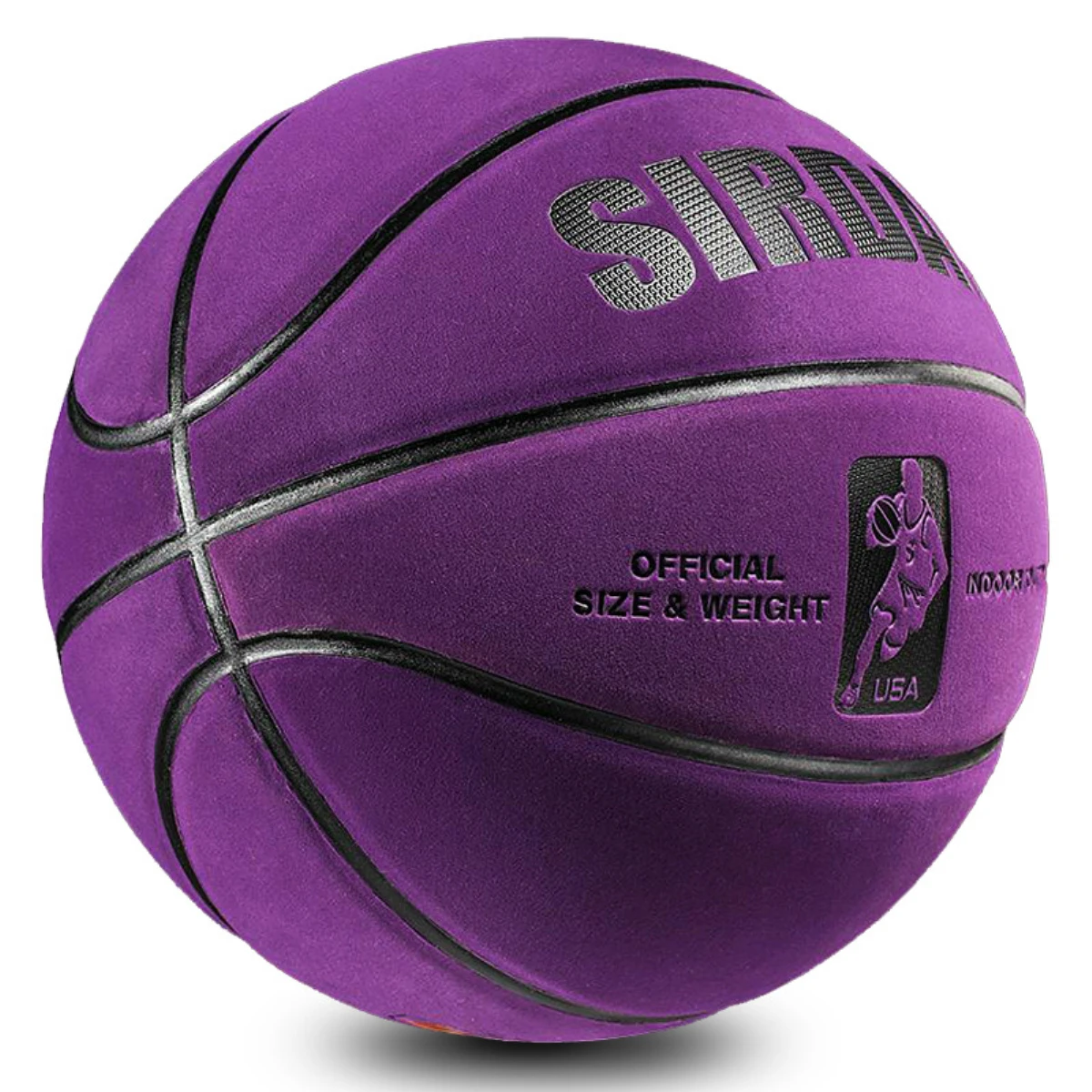 Size 7 Suede Soft Leather Basketball, Wear Resistant for Indoor Outdoor Cement Court, Size 5 Kids Student Basketball