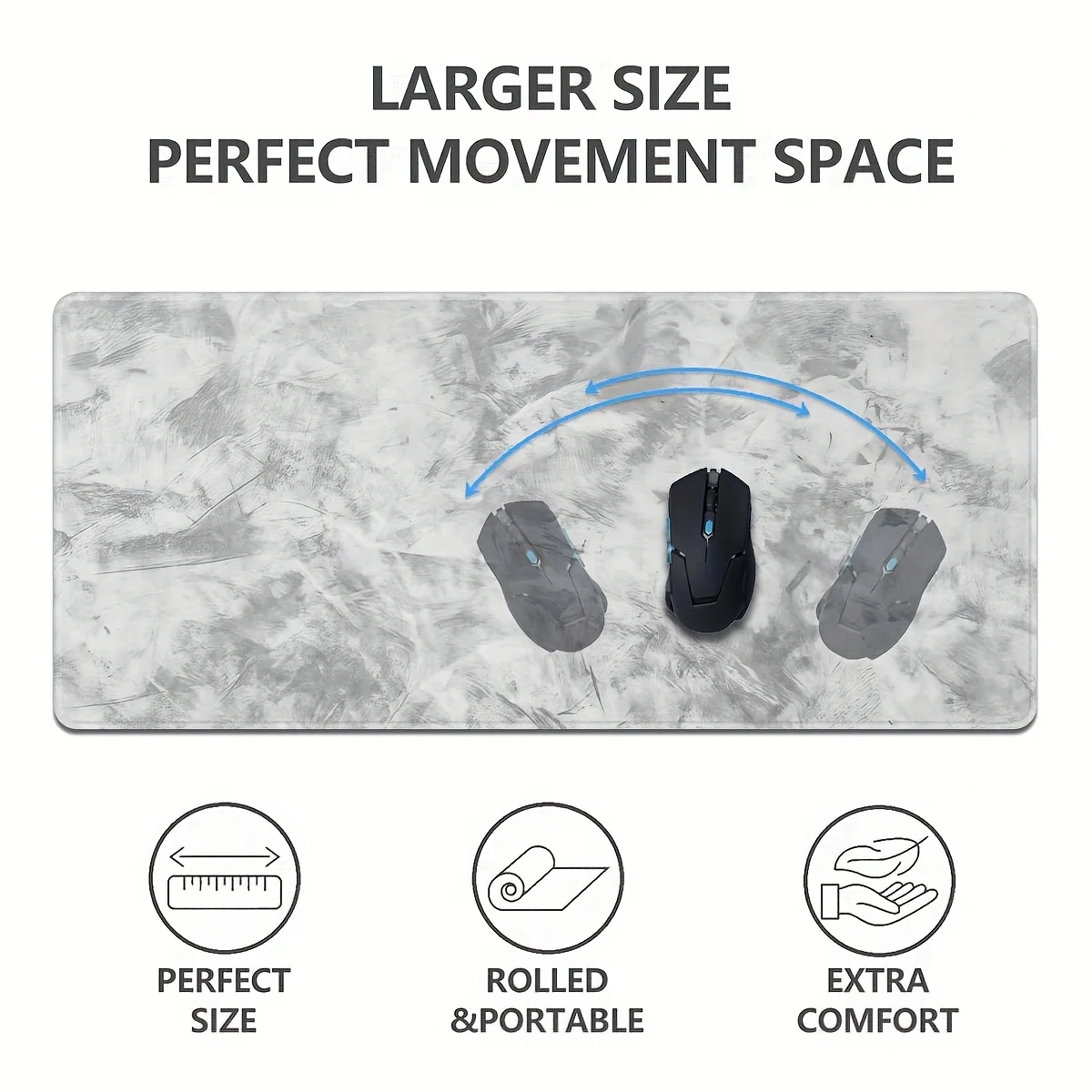 Sleek Grey - Toned Desk Mat: Non - Slip PC Accessory for Gaming & Office, Large - sized with a Minimalist Design - Image 5