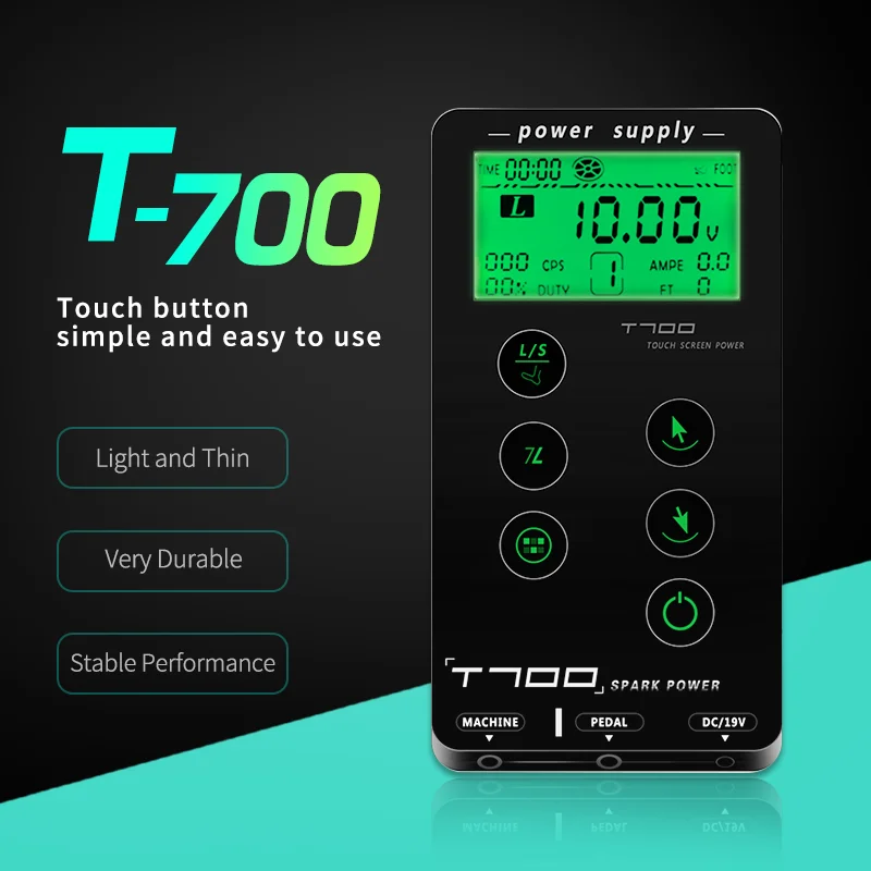 

T700 Tattoo Power Supply Digital Touch Screen with Adjustment Bracket for Tattoo Rotary & Coil Machine Pen Tattoo Supplies