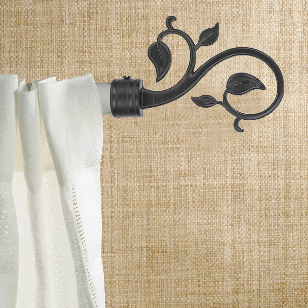 أغطية نهاية قضيب الستارة من البلاستيك الأسود، أجزاء بديلة لستائر نافذة المنزل، أطراف أقطاب آمنة #4