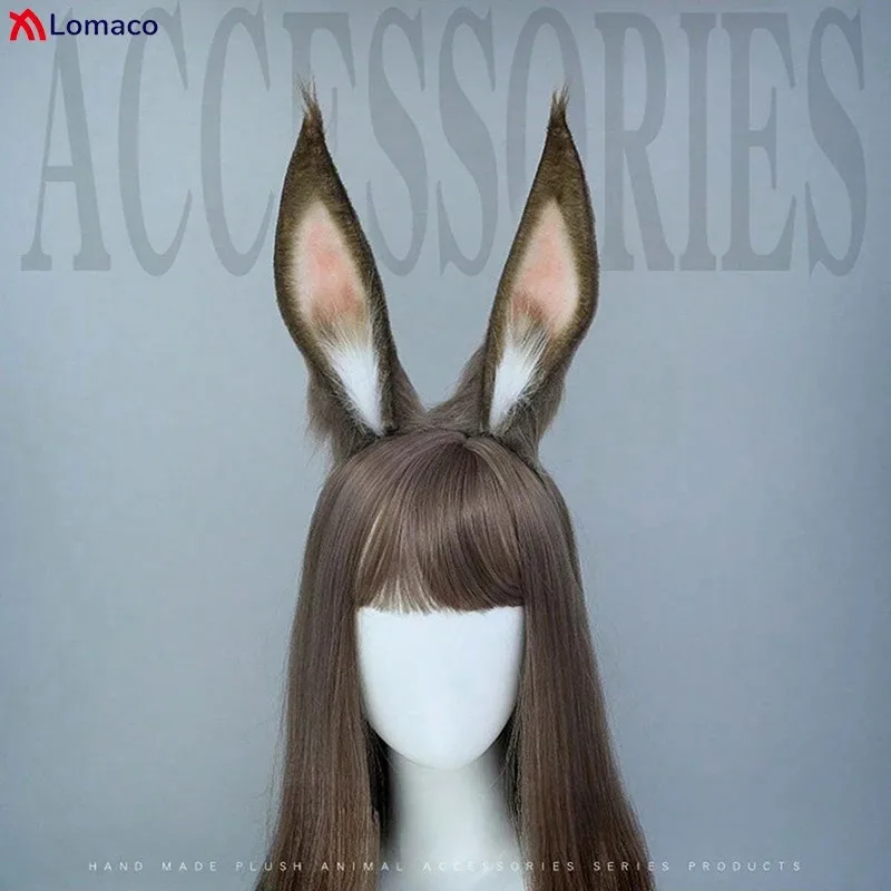 CyGame الفرسان Amiya سافاج تأثيري اكسسوارات الدعائم أرنب الأذن عقال لطيف فو الفراء الشعر هوب أفخم آذان الأرنب العصابات الشعر