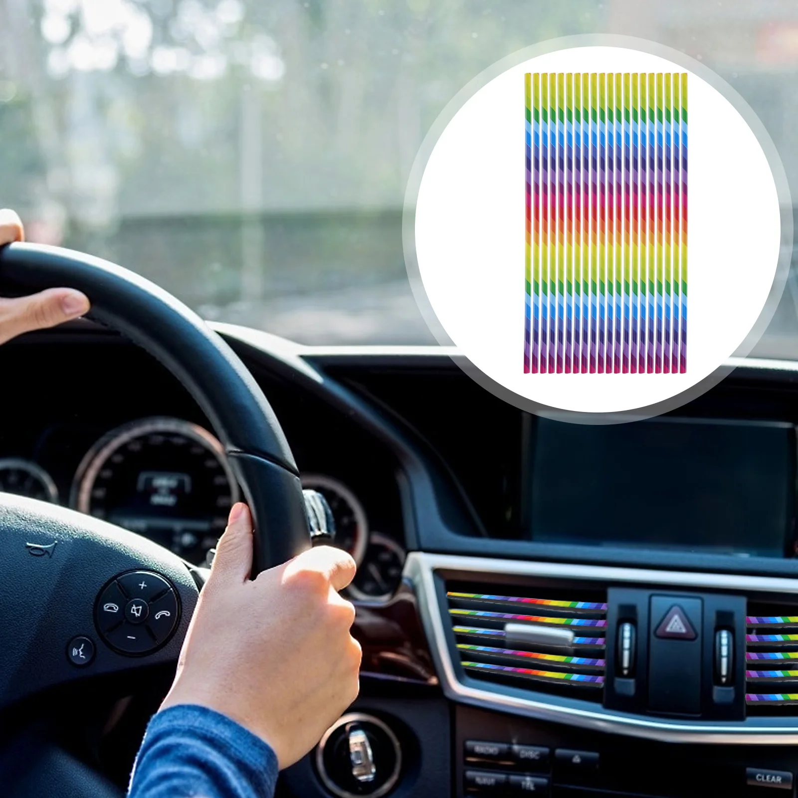 

40Pcs Car Air Outlet Decorative Strips Multi Color Car Vent Outlet Trim Air Conditioning Auto Interior Decor Auto Accessories
