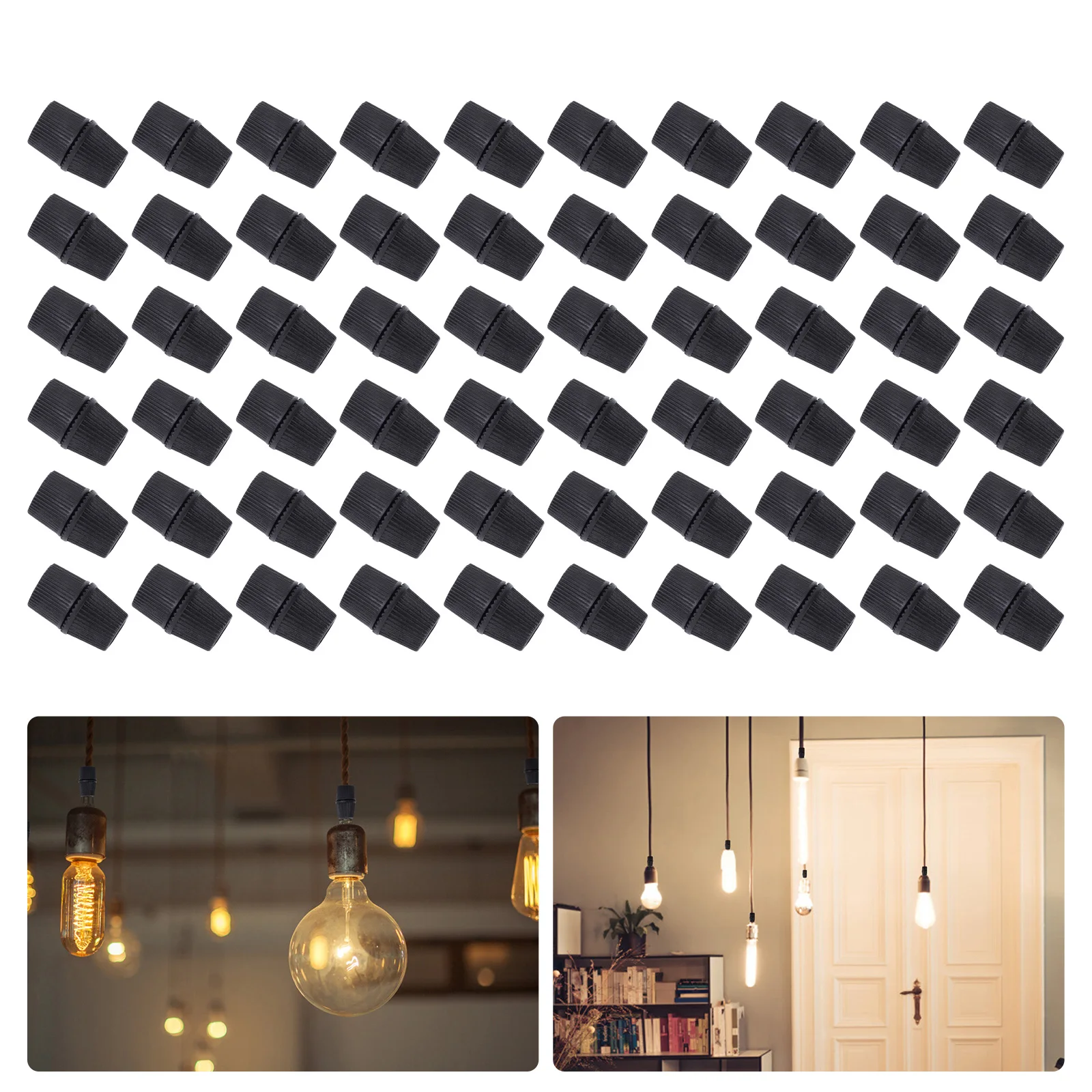 

100pcs Cable Glands Black Plastic Cord Grips Strain Relief Connector Thread Cable Locker For Diy Lighting Home Decoration