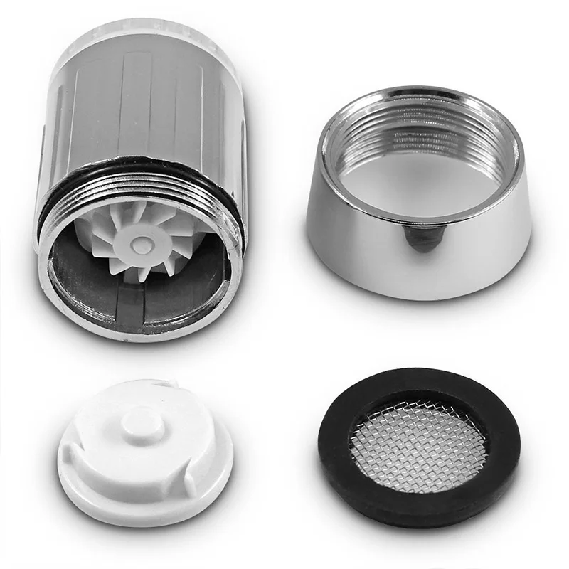 LED Temperature Sensitive Faucet Water Saving Kitchen Bathroom Sensor 7 Color Change Faucet Head Aerator Tap Nozzle Shower