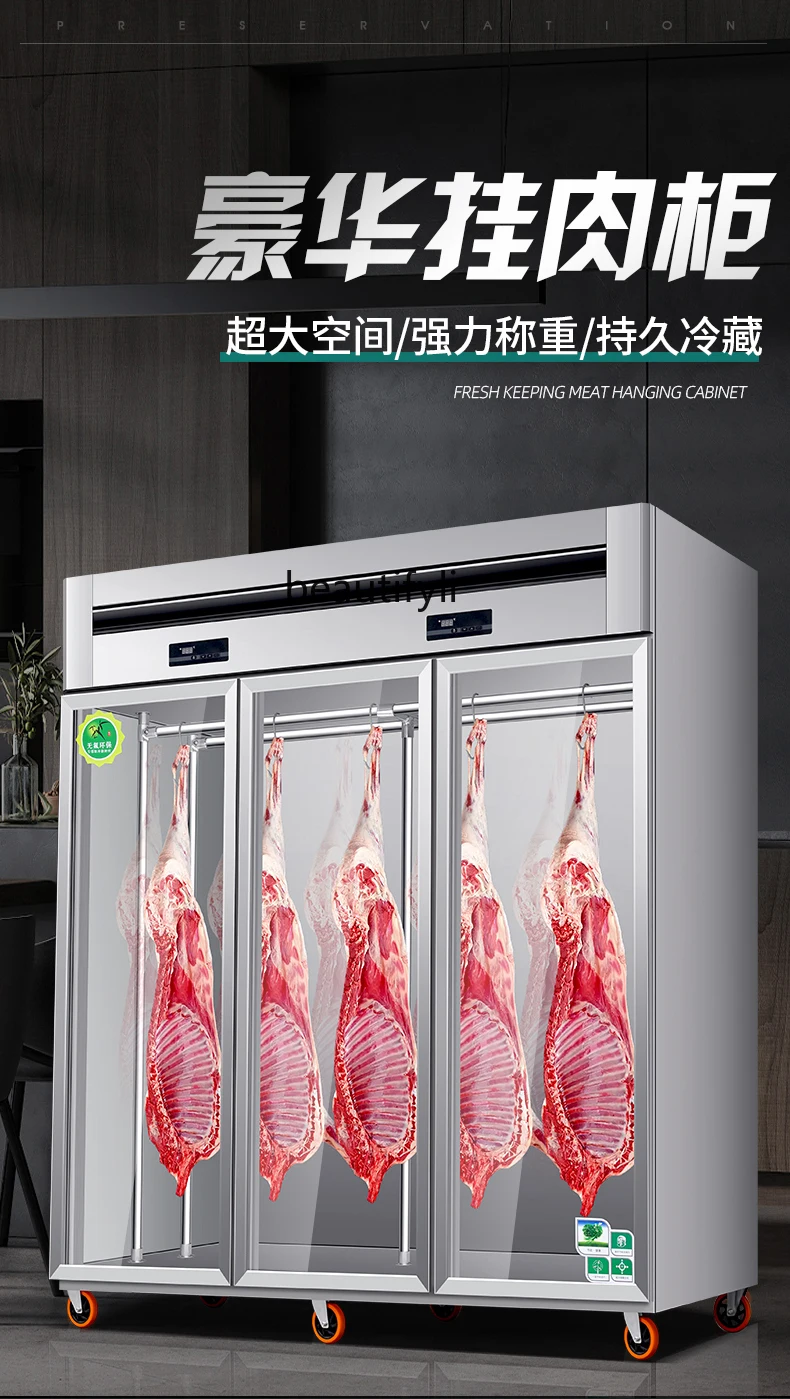 Hanging Meat Commercial Freezer Beef and Mutton Fresh Meat Display Cooked Pork Fresh Cabinet