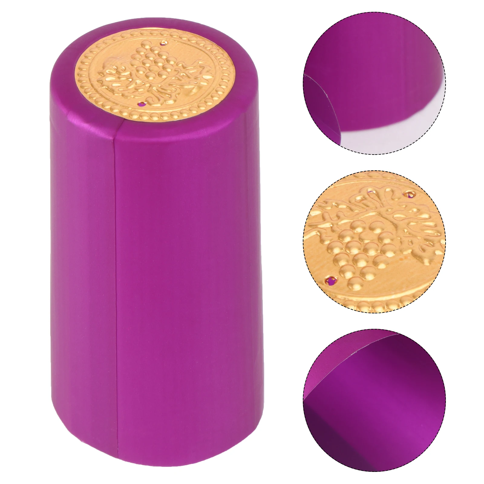 

100pcs Red Bottle Sealing Film Heat Shrink Caps Disposable PVC Cover for Bottles Rose Color Practical Use