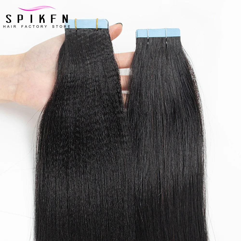 Light Yaki Straight Hair Extensions, cabelo humano, lado duplo, cor preta natural, Salon Supply, 1B, 12 "-30", 20Pcs