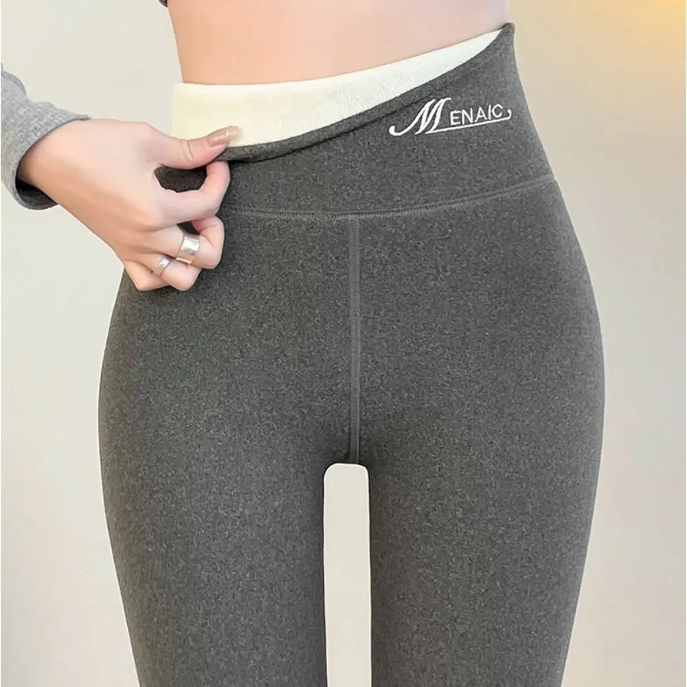 Cusual Autumn Winter Women Leggings Slim Fit No Pilling Long Pants No Linting Thickened Fleece Pants