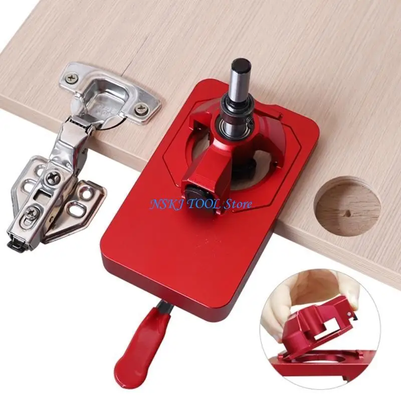 L8RC 35mm Concealed Hinge Jig, Aluminum Alloy Hinge Hole Drilling Jig Puncher Locator Woodworking Tool Drilling
