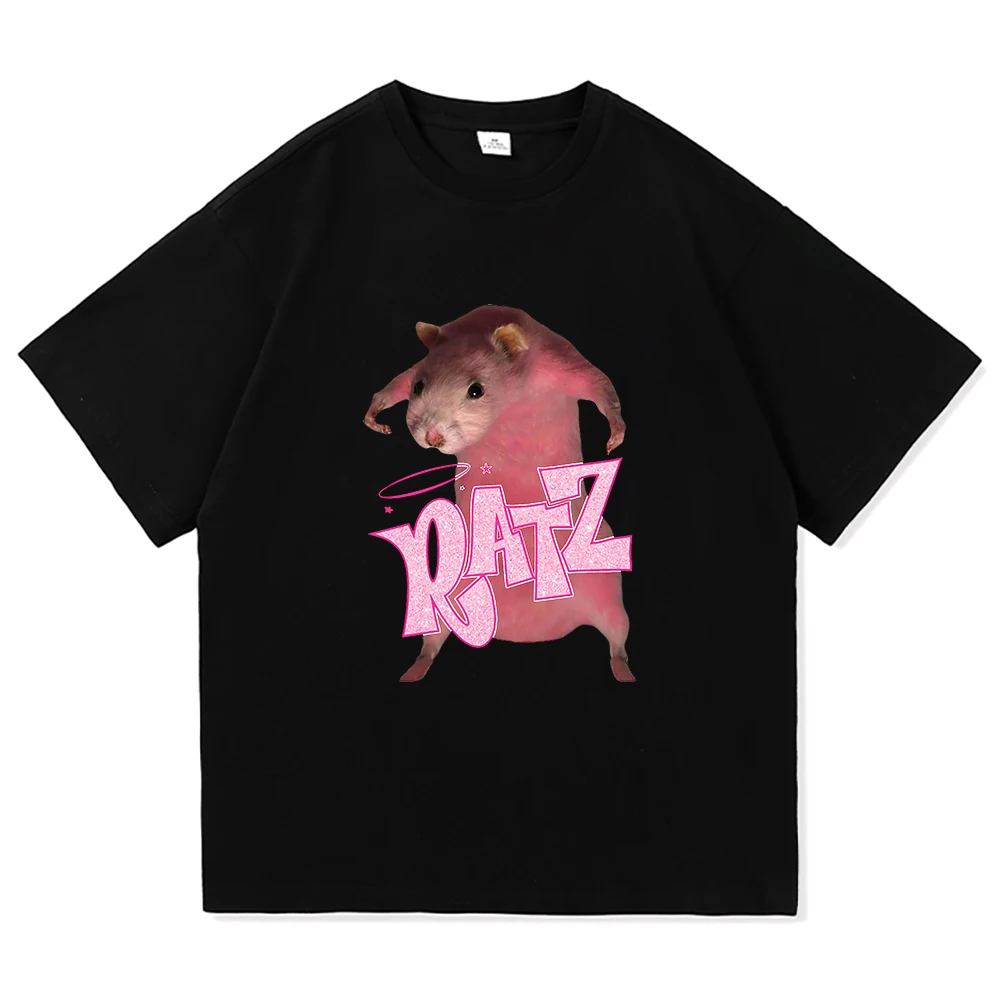 Pink Rat Ratz Meme T Shirt Fashion Men/Women Harajuku Aesthetic Daily T-Shirt Unisex High Quality Funny Vintage Cotton Tee Shirt